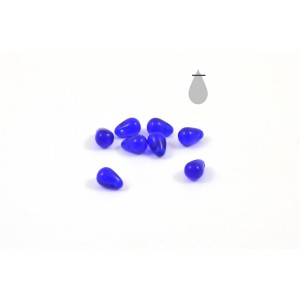 Goutte de verre 4x6mm bleu cobalt transparent (paquet de 25)